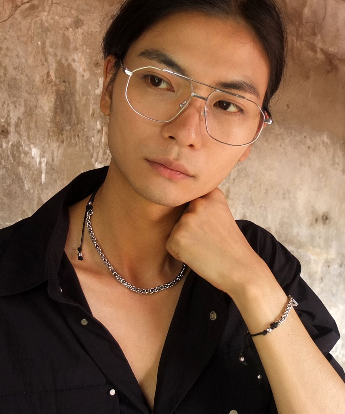 블랙비스트(VLACK VEAST) 트위스트 체인 스트링 팔찌 _ JW4506