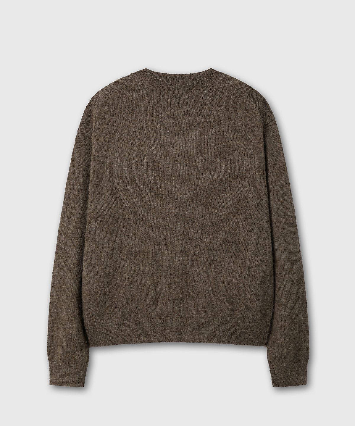 다이브인(DIVEIN) HAIRY ROUND NECK CARDIGAN (BROWN)