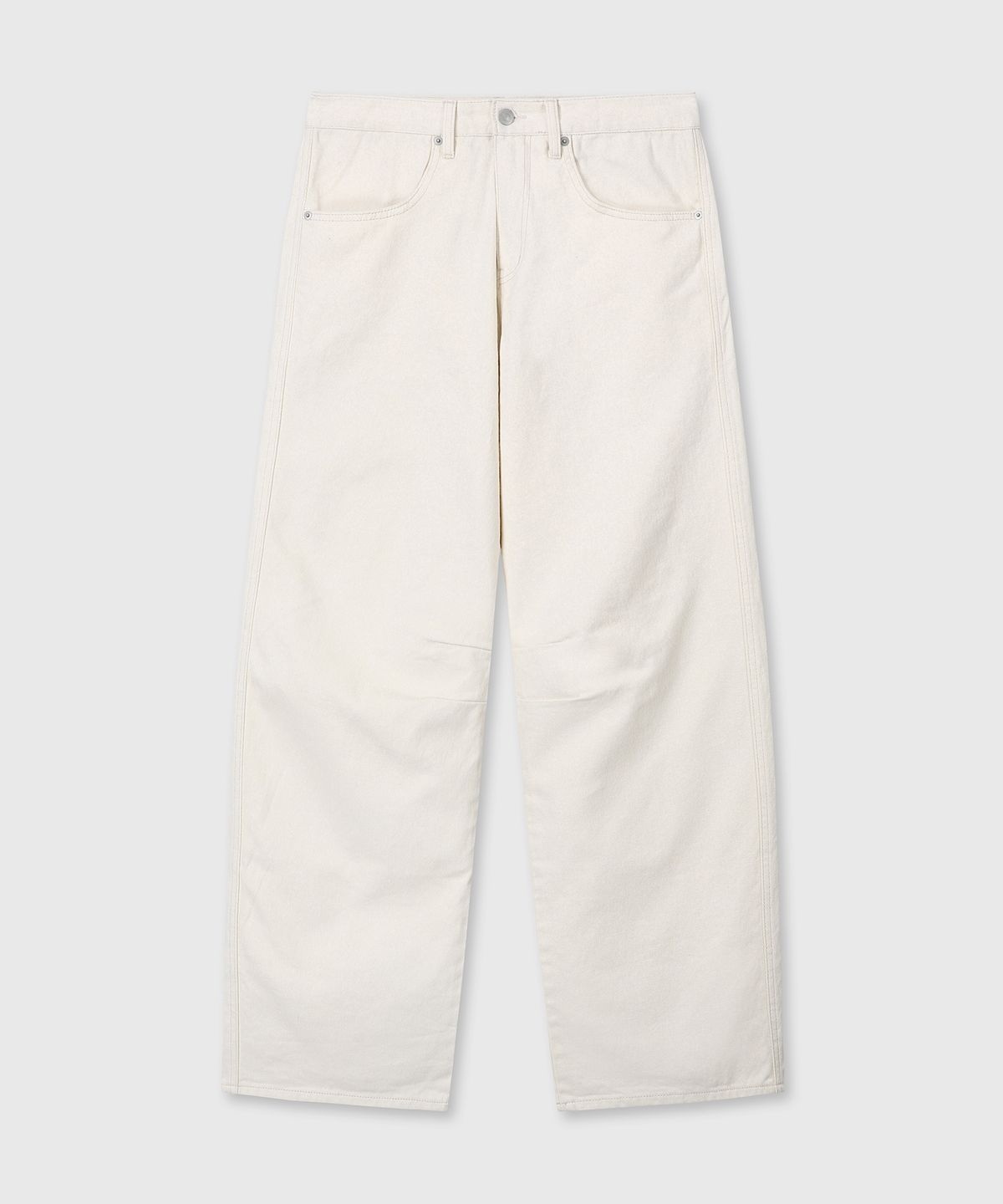 다이브인(DIVEIN) WIDE CURVED DENIM PANTS (CREAM)