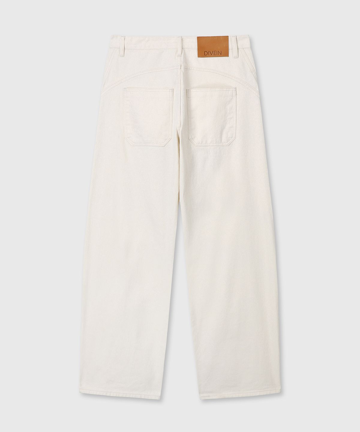 다이브인(DIVEIN) WIDE CURVED DENIM PANTS (CREAM)