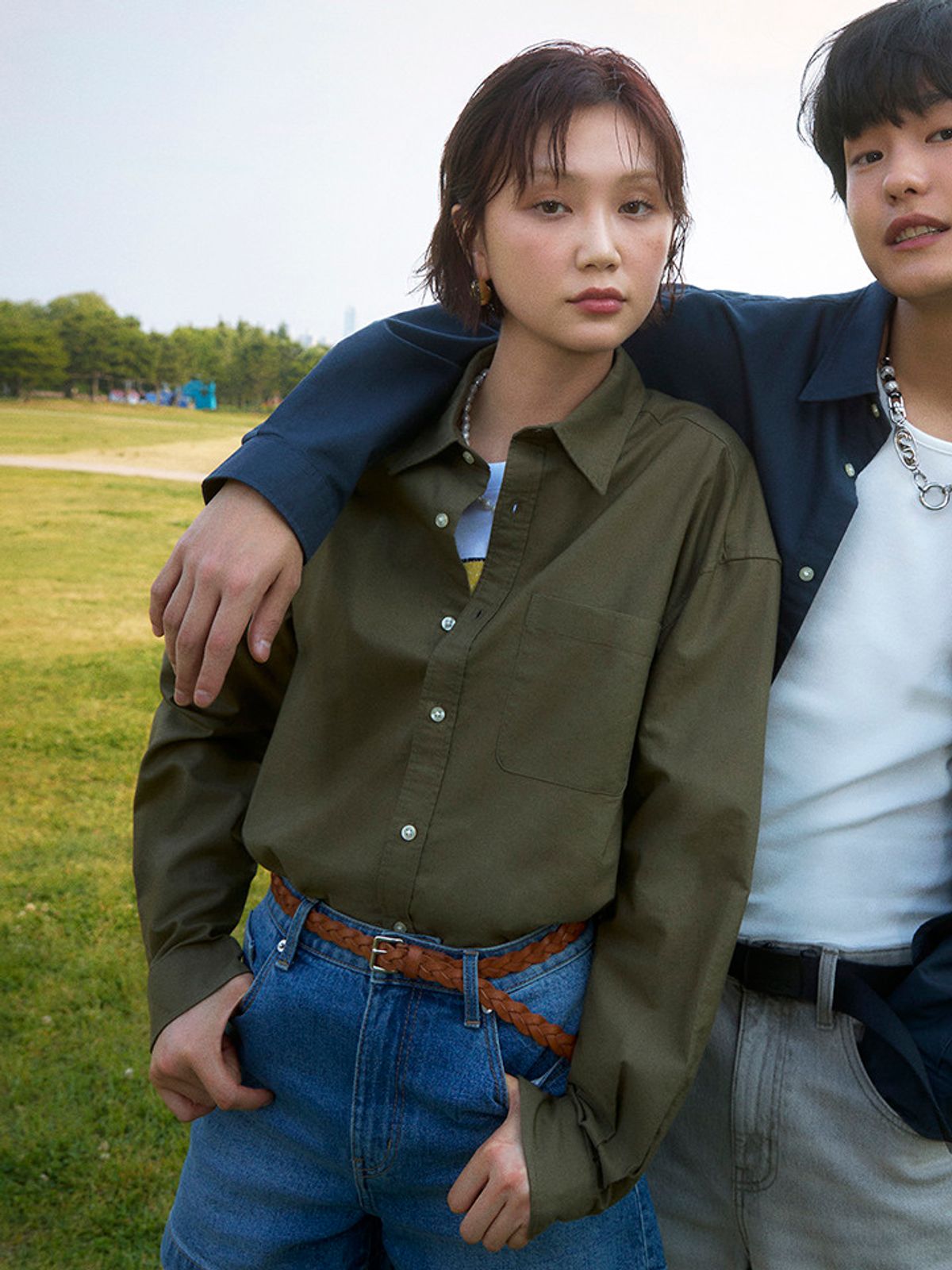탑텐(TOPTEN) 공용) 옥스포드 오버핏 셔츠_MSG5WC3901