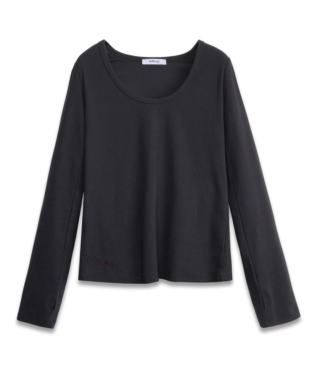 도프셉(DOFFSEPT) Finger Hole Long Sleeve in Charcoal