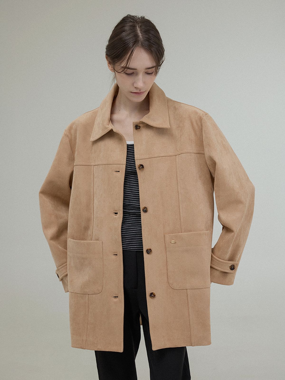 폴뉴아(FOLNUA) MELLOW SUEDE HALF JACKET [4COLOR]