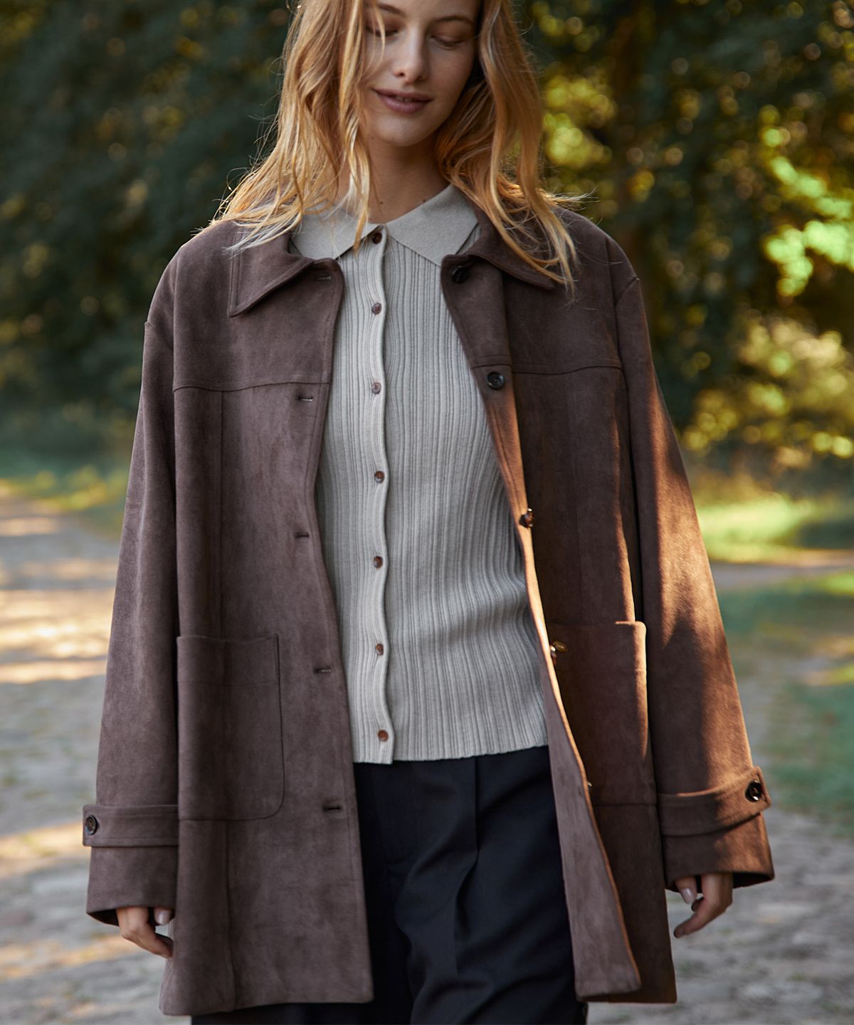 폴뉴아(FOLNUA) MELLOW SUEDE HALF JACKET [4COLOR]