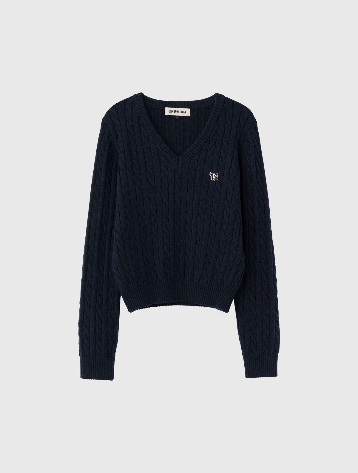 제너럴아이디어(GENERALIDEA) 울 케이블 브이넥 풀오버 [NAVY] / WBE3L05504
