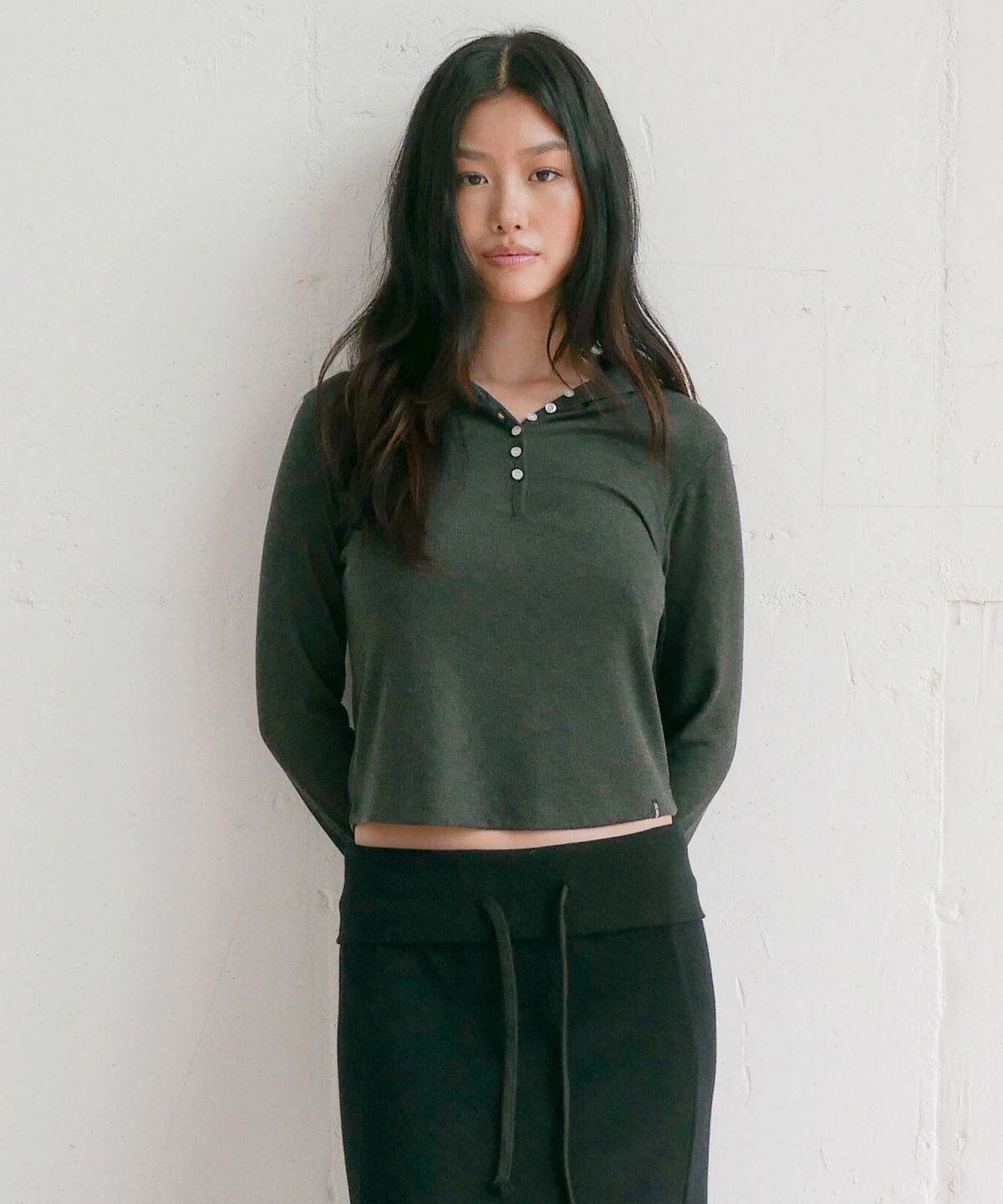 디어스토커(DEARSTALKER) D. BASIC RIBBED HOOD LONG TEE - 3 COLOR