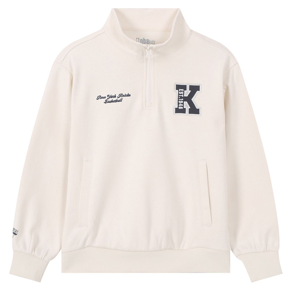 엔비에이 키즈(NBA KIDS) NYK 로고포인트 반집업 맨투맨(K253TS130P) 아이보리