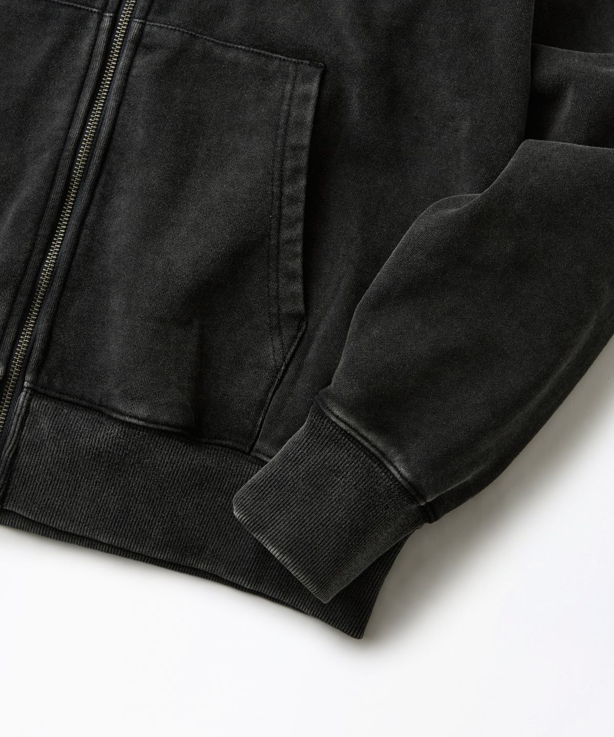 아웃스탠딩(OUTSTANDING) AUTHENTIC COMFORT HOOD ZIP SWEAT_VINTAGE CHARCOAL