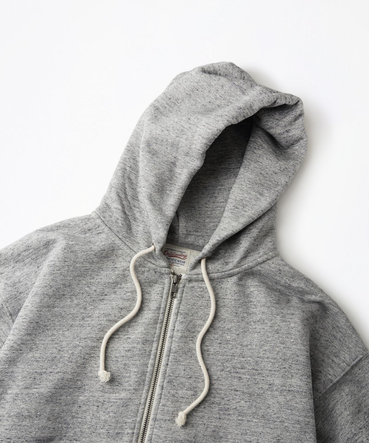 아웃스탠딩(OUTSTANDING) AUTHENTIC COMFORT HOOD ZIP SWEAT_HEATHER GRAY