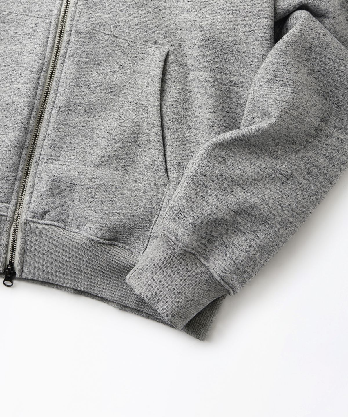 아웃스탠딩(OUTSTANDING) AUTHENTIC COMFORT HOOD ZIP SWEAT_HEATHER GRAY