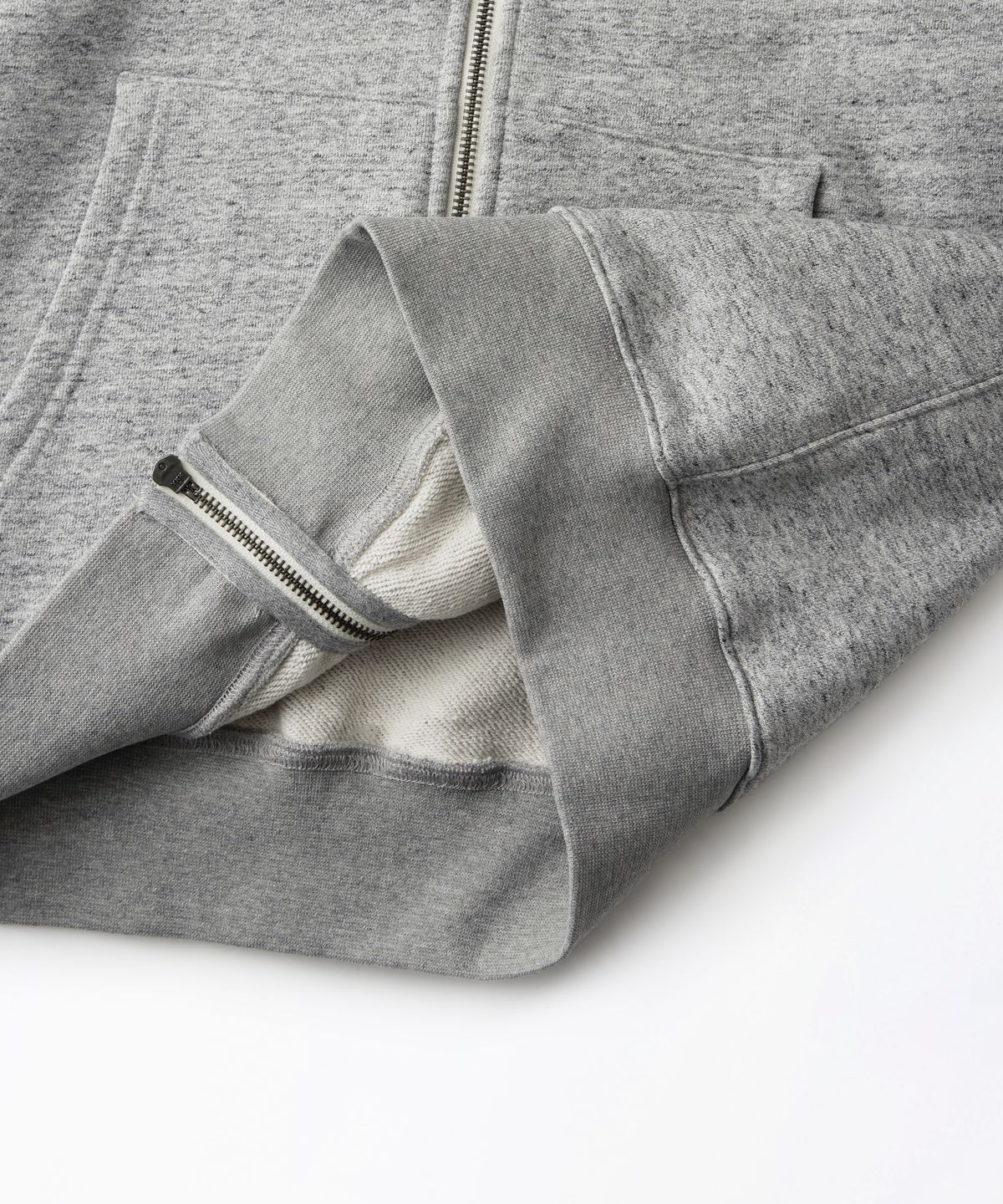 아웃스탠딩(OUTSTANDING) AUTHENTIC COMFORT HOOD ZIP SWEAT_HEATHER GRAY