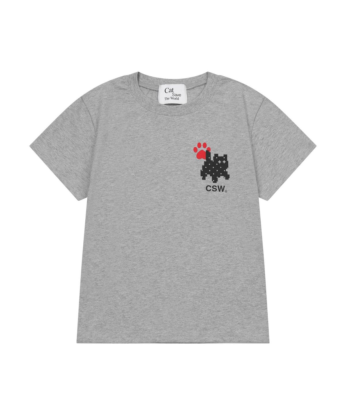 캣세이브더월드(CATSAVETHEWORLD) 키리 풋 스탬프 반팔 티 (3컬러)