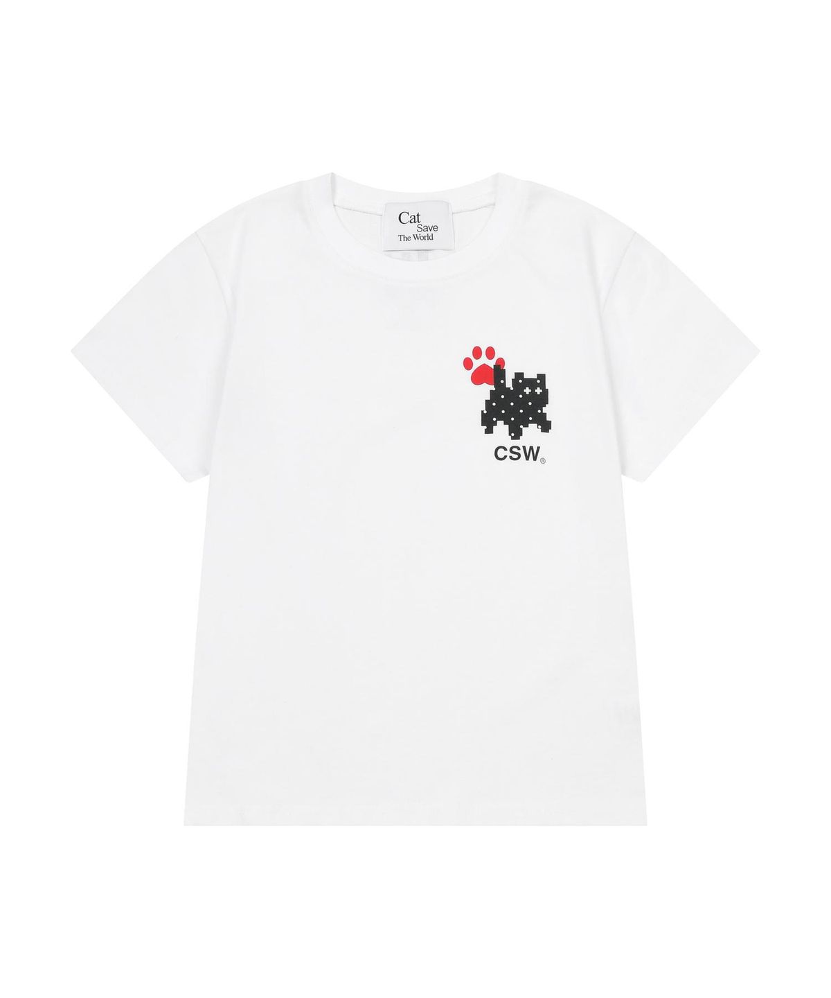 캣세이브더월드(CATSAVETHEWORLD) 키리 풋 스탬프 반팔 티 (3컬러)