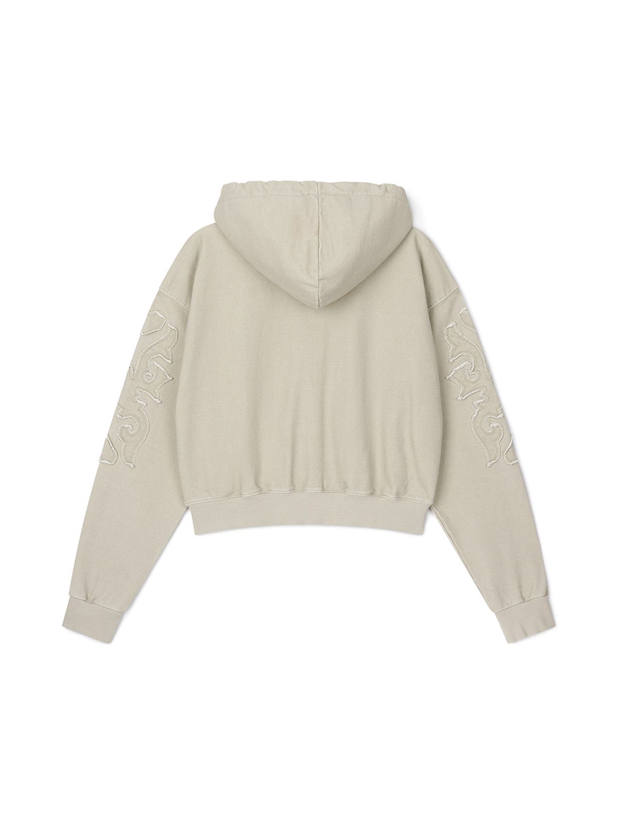 에즈이프 캘리(ASIF CALIE) APPLIQUE 2WAY HOOD ZIP-UP IVORY