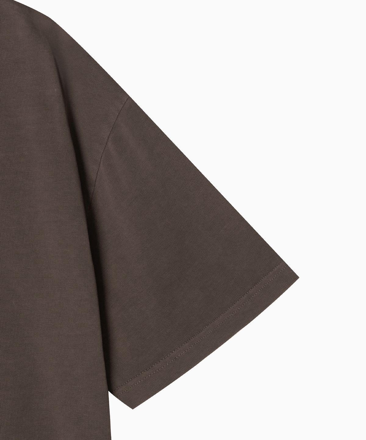 미나수(MENASOO) 275g Heavy Cotton Circle Hearttrack Pigment T Shirt_Brown