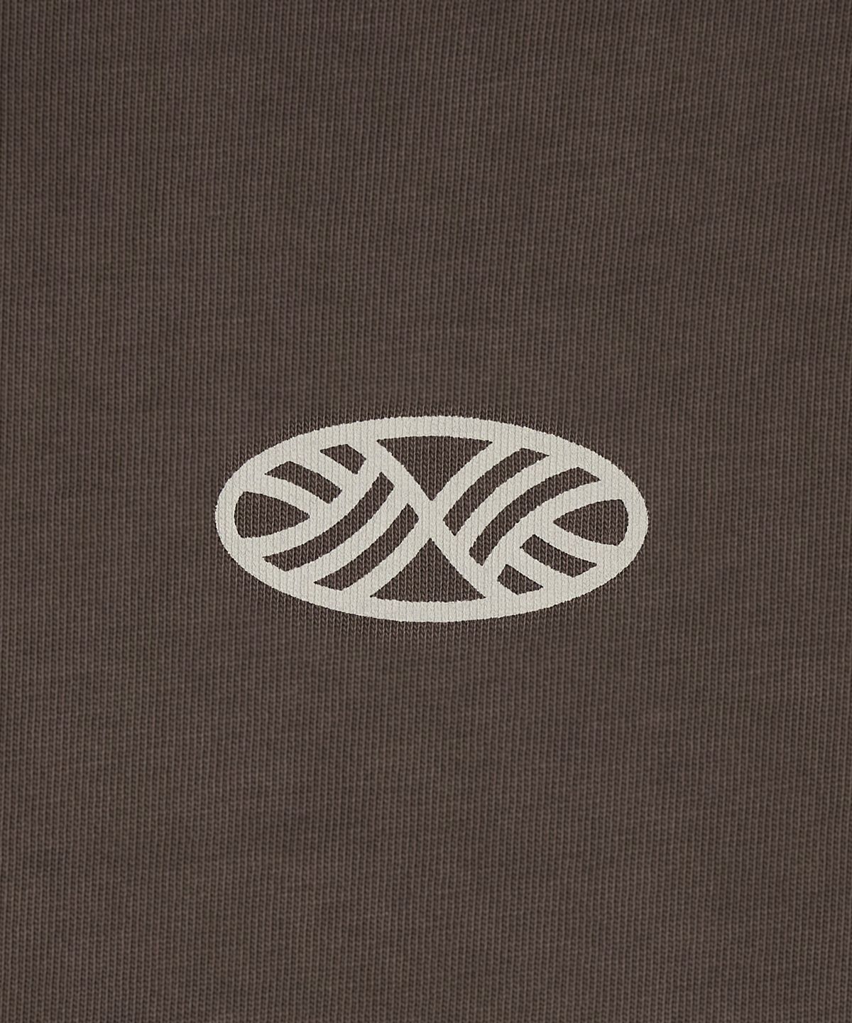 미나수(MENASOO) 275g Heavy Cotton Circle Hearttrack Pigment T Shirt_Brown