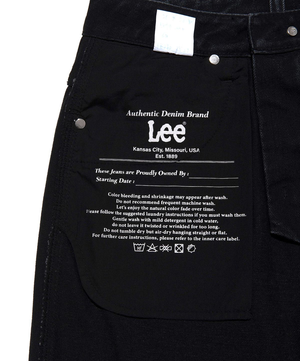 리(LEE) 데님 맥시 스커트 블랙