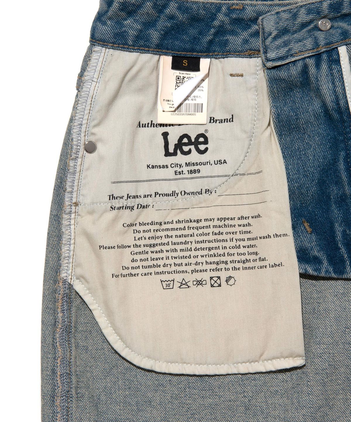 리(LEE) 데님 미니 스커트 인디고 미듐