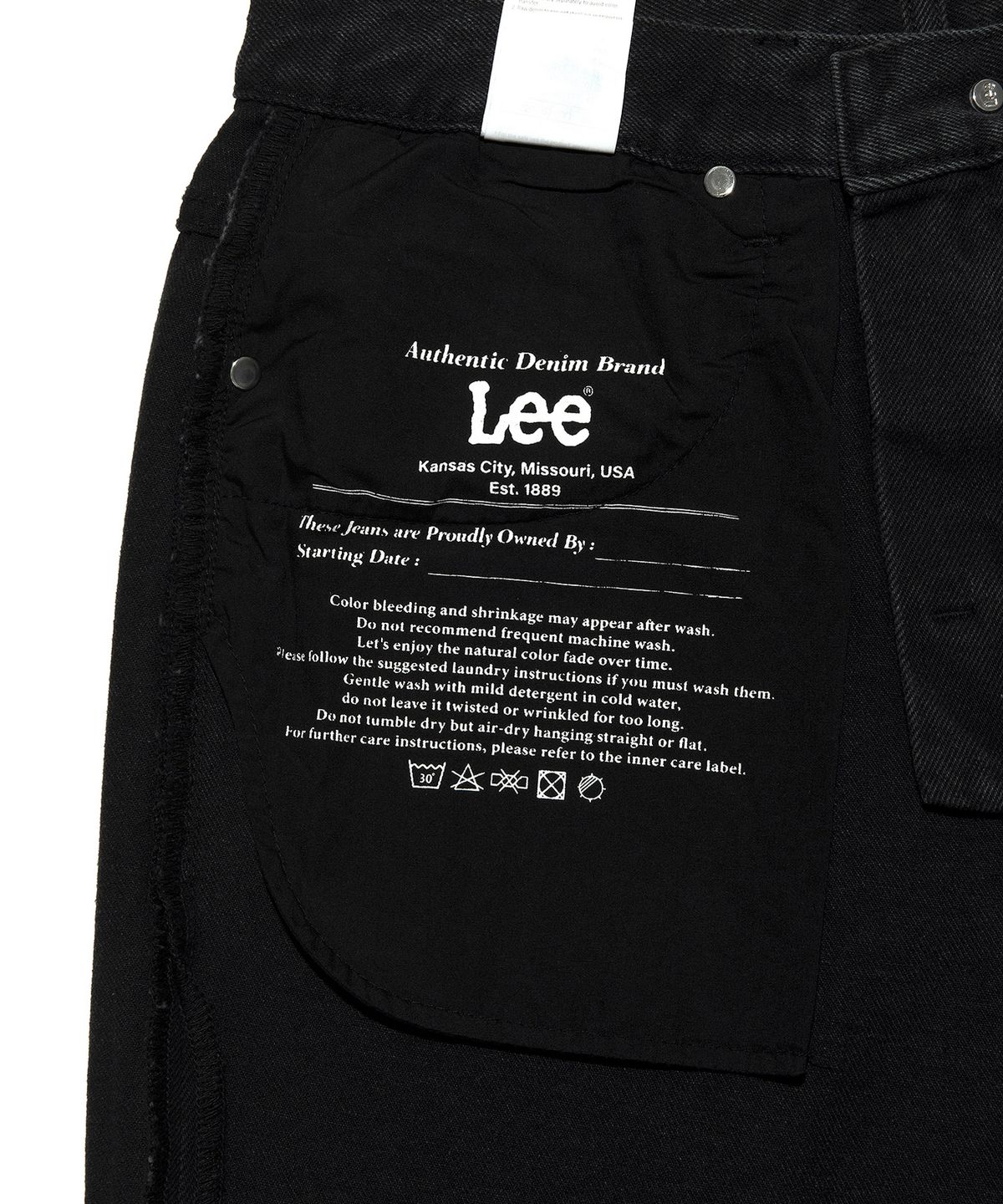 리(LEE) 맨 스트레이트핏 데님 팬츠 블랙