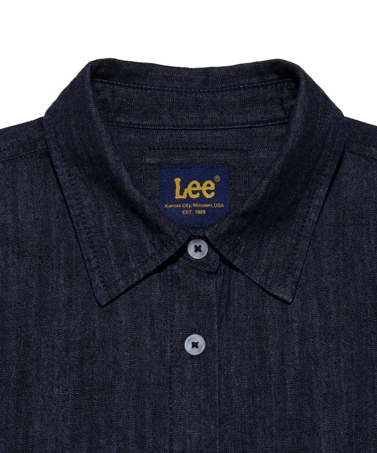 리(LEE) 데님 셔츠 롱 원피스 인디고 로우