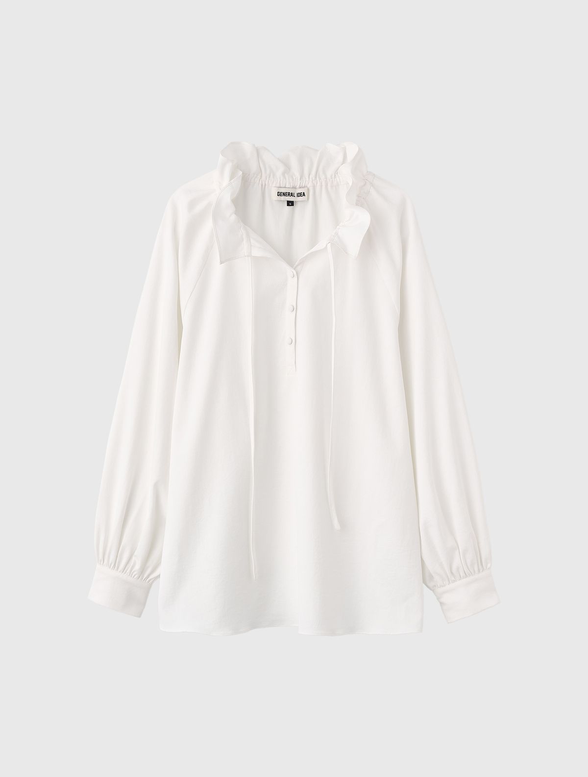 제너럴아이디어(GENERALIDEA) 루즈핏 프릴 카라 블라우스 [WHITE] / WBE3L03504