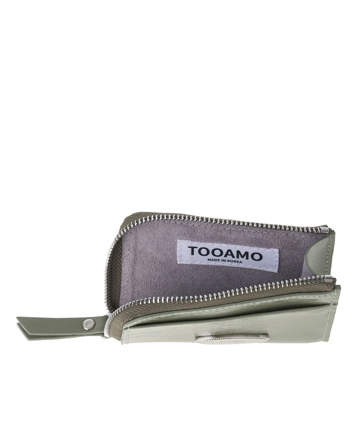 투아모(TOOAMO) 조이 지퍼 카드지갑 올리브 [소가죽]