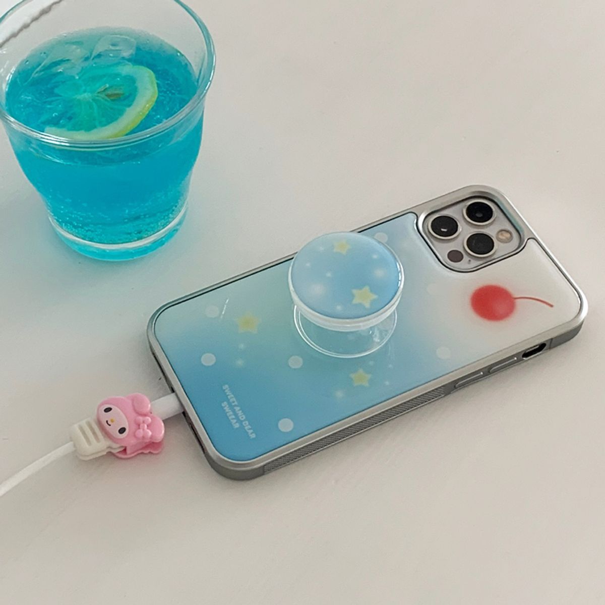 스위어(SWEEAR) [실버에폭시] BLUE LEMON SODA SILVER EPOXY CASE