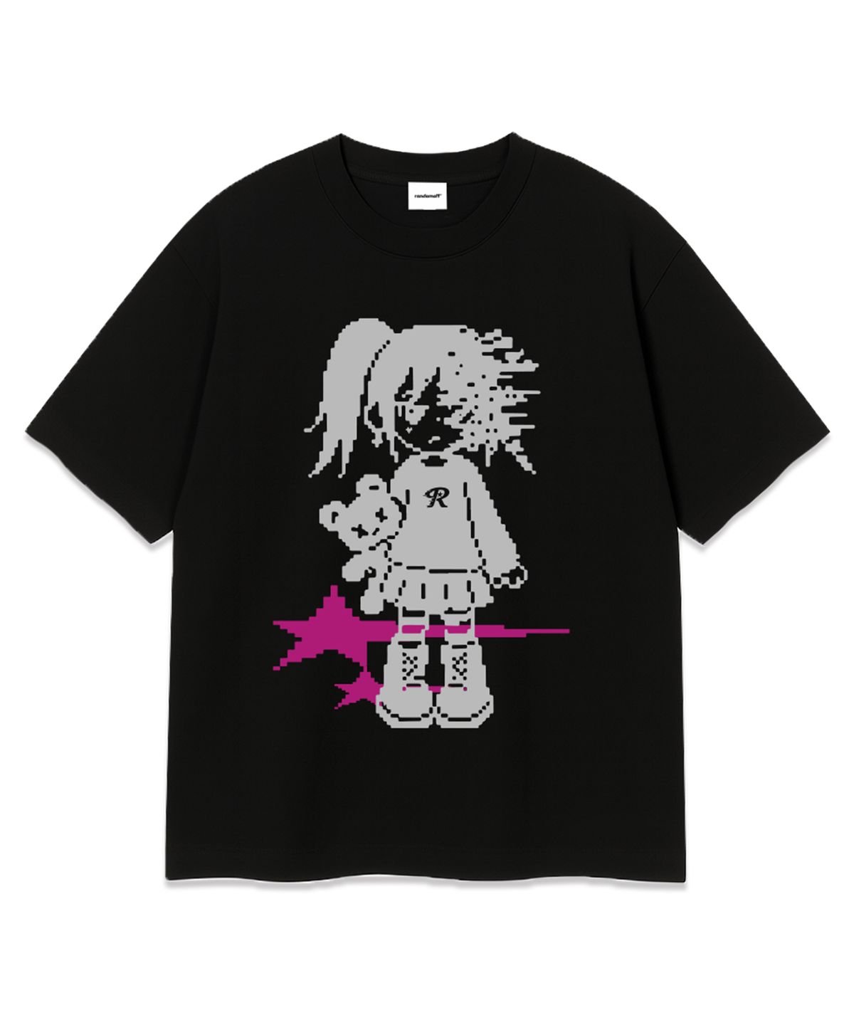 랜덤오프(RANDOMOFF) [HIDDEN] PIXEL DIGITAL ERROR KID OVER FIT T-SHIRT (3color)