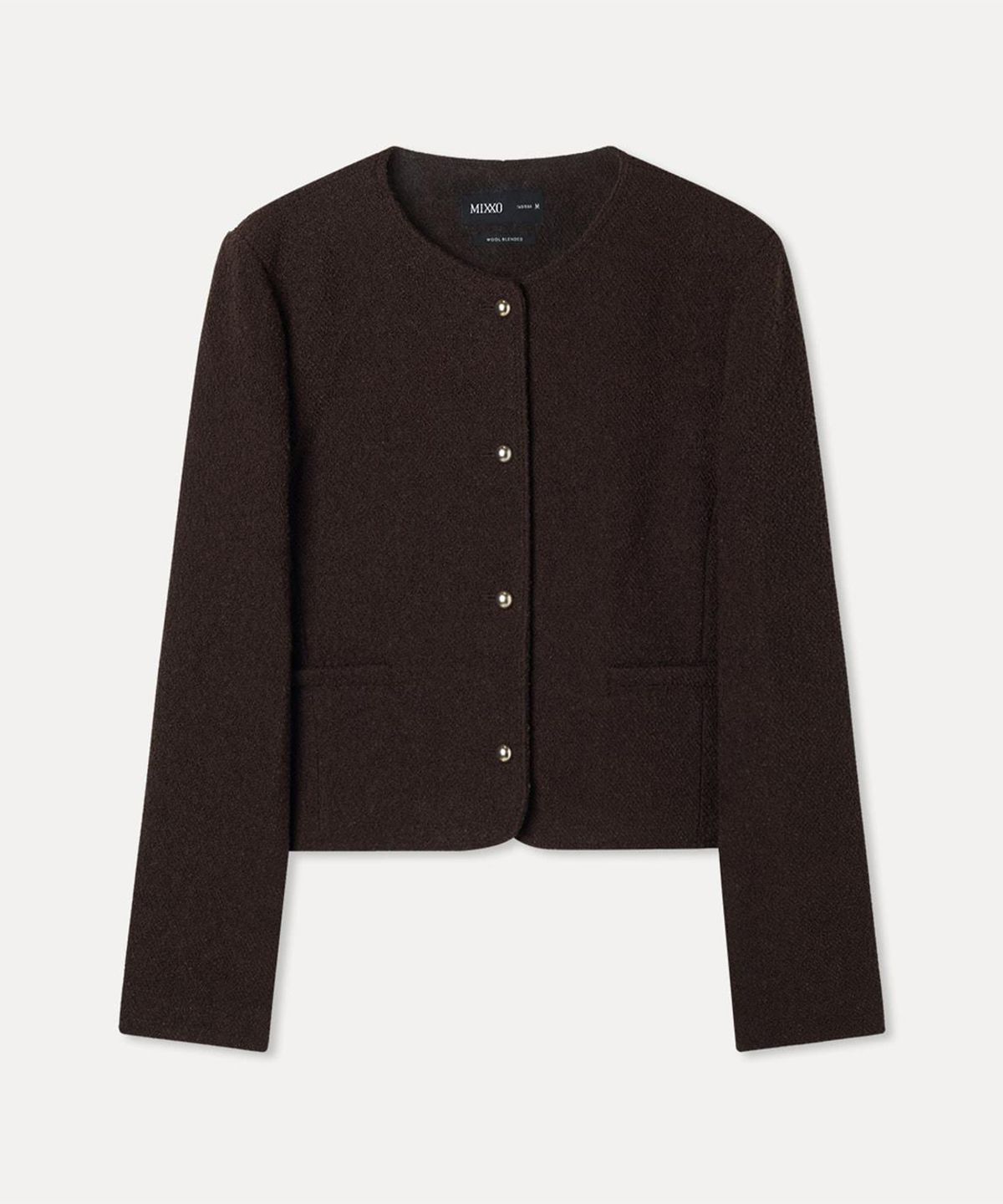 미쏘(MIXXO) 라운드넥 울트위드자켓_MIWJKGT3PB