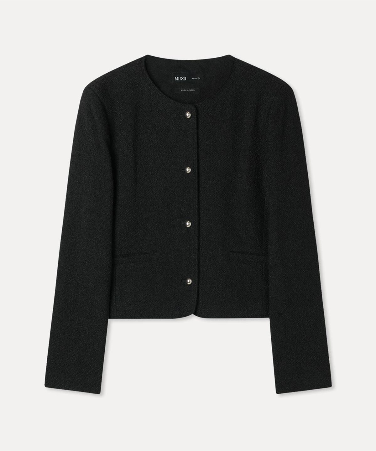 미쏘(MIXXO) 라운드넥 울트위드자켓_MIWJKGT3PB