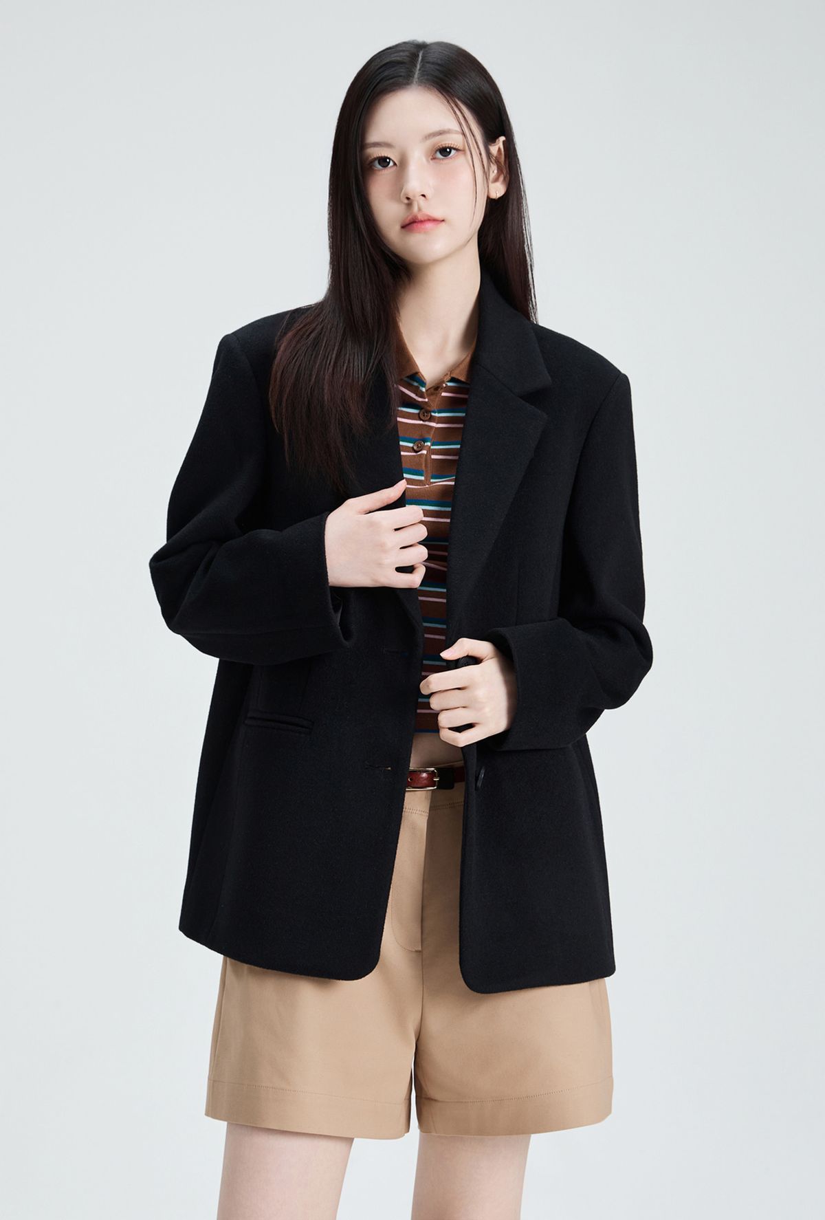 미쏘(MIXXO) 테일러드 정핏 울자켓_MIWJKGT1PB
