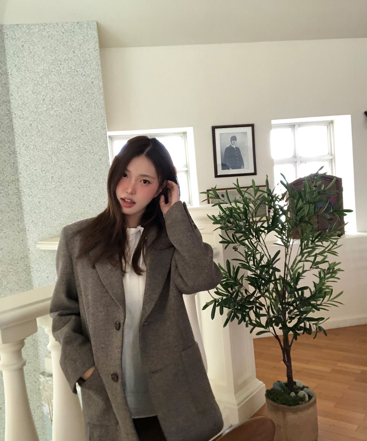 미쏘(MIXXO) 테일러드 오버핏 울자켓_MIWJKGT1PG