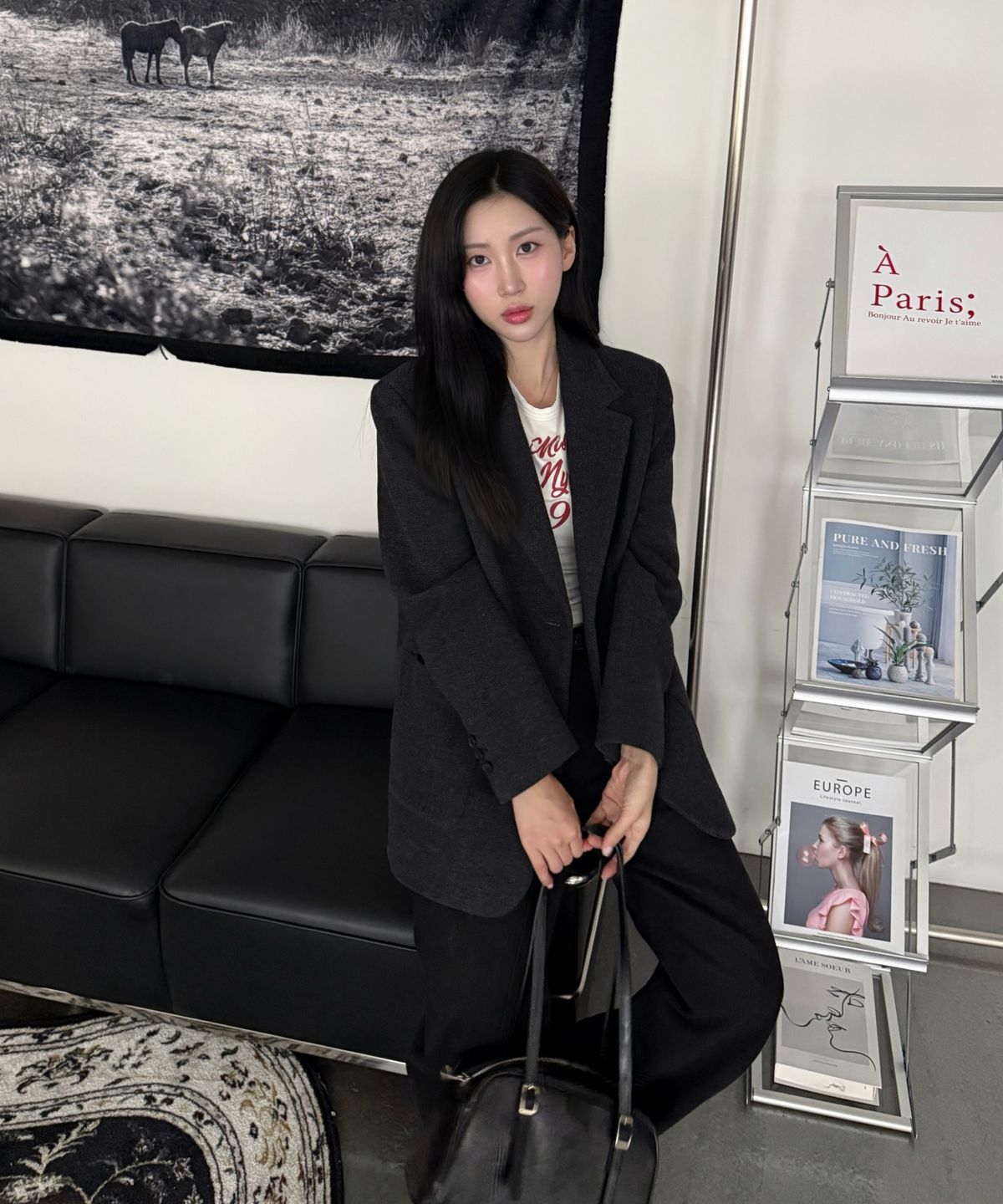 미쏘(MIXXO) 테일러드 오버핏 울자켓_MIWJKGT1PG