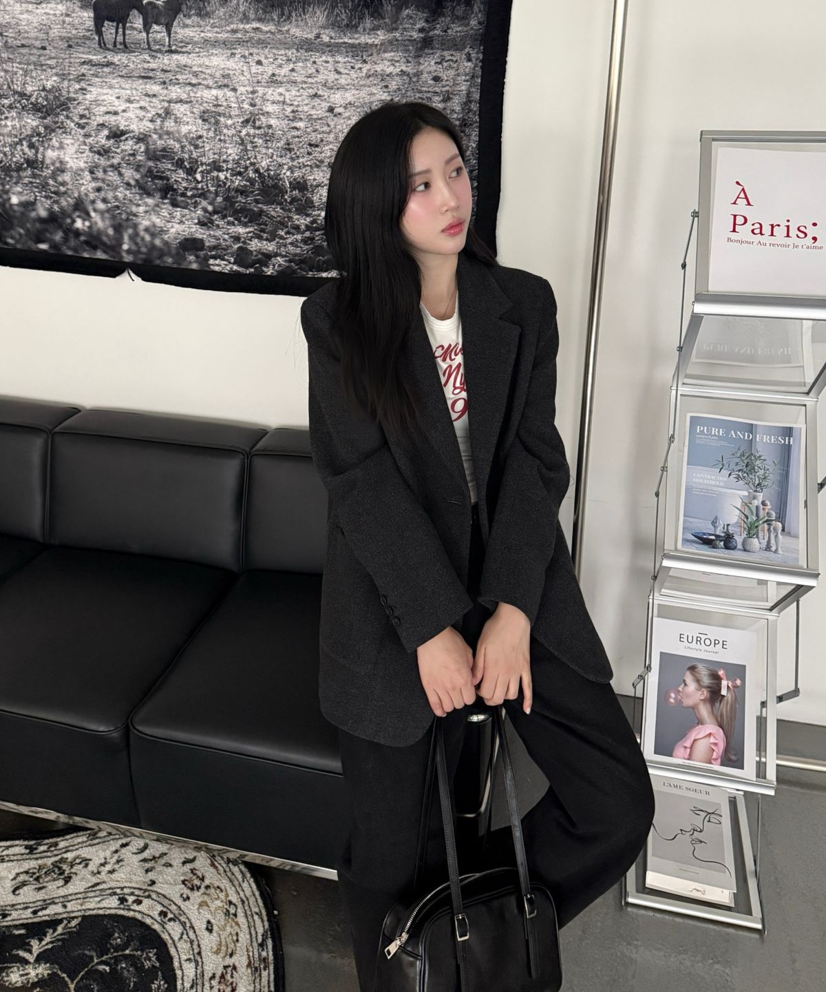 미쏘(MIXXO) 테일러드 오버핏 울자켓_MIWJKGT1PG