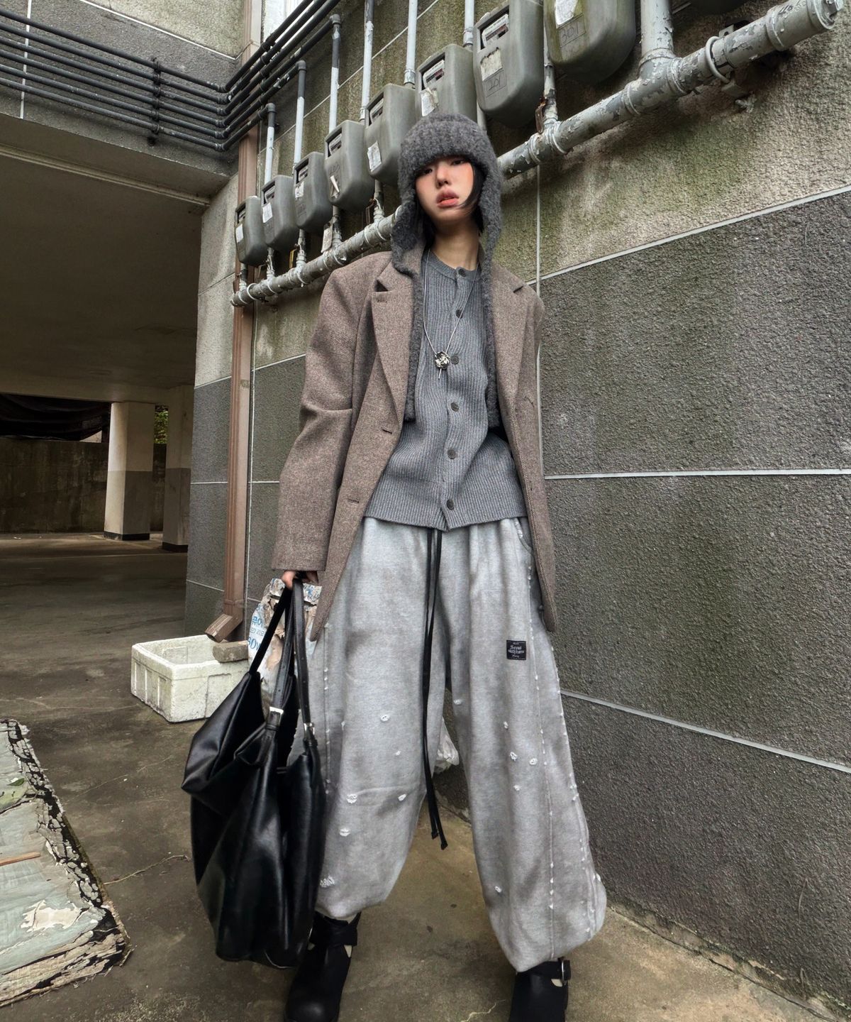 미쏘(MIXXO) 테일러드 오버핏 울자켓_MIWJKGT1PG
