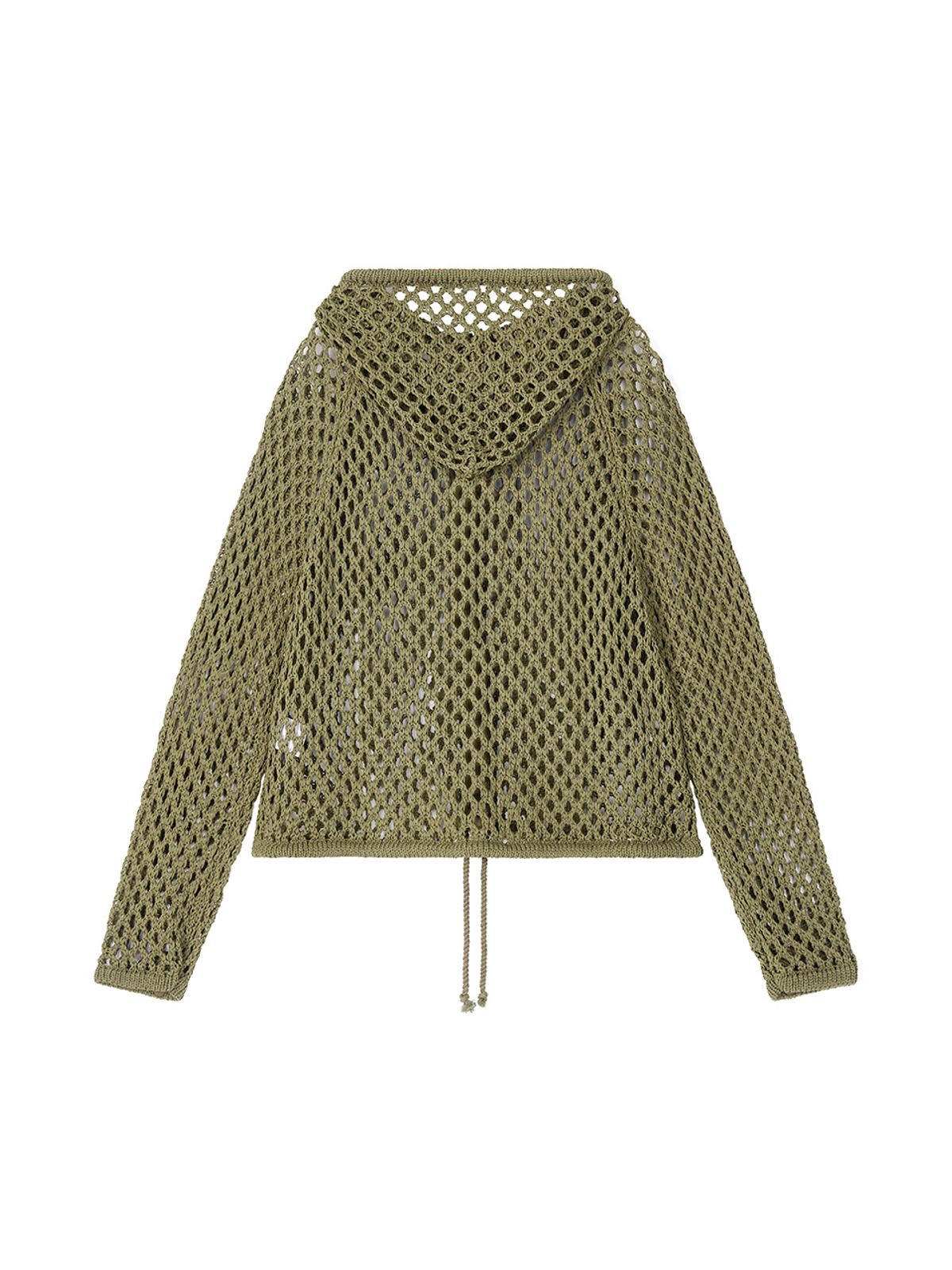 에즈이프 캘리(ASIF CALIE) MESH KNIT BUTTON HOOD JACKET KHAKI