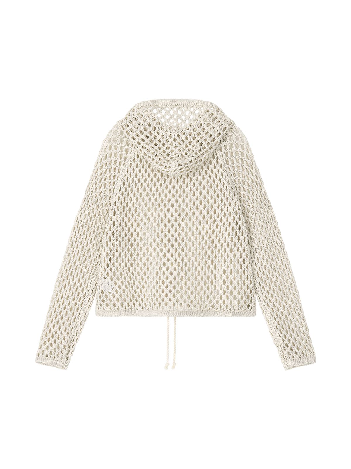 에즈이프 캘리(ASIF CALIE) MESH KNIT BUTTON HOOD JACKET IVORY