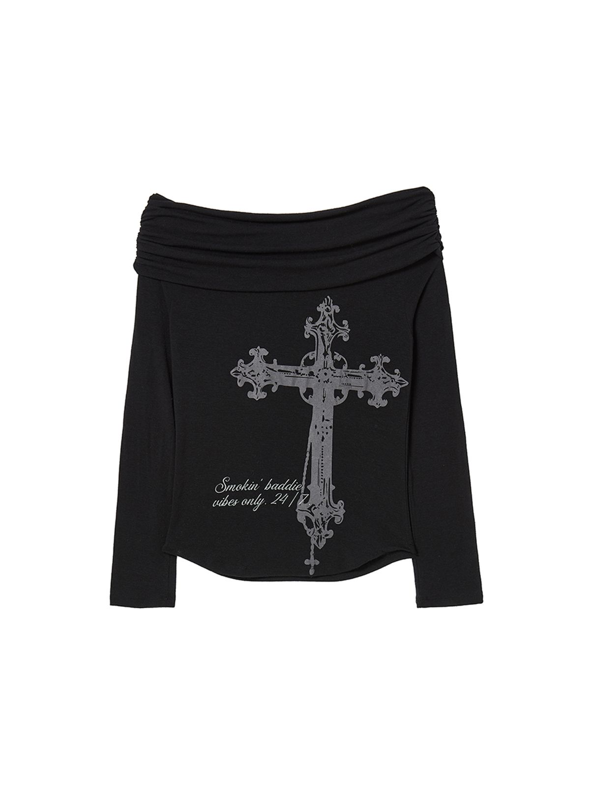 엔와이엑스엑스(NYXX) CROSS OFF SHOULDER L/S BLACK