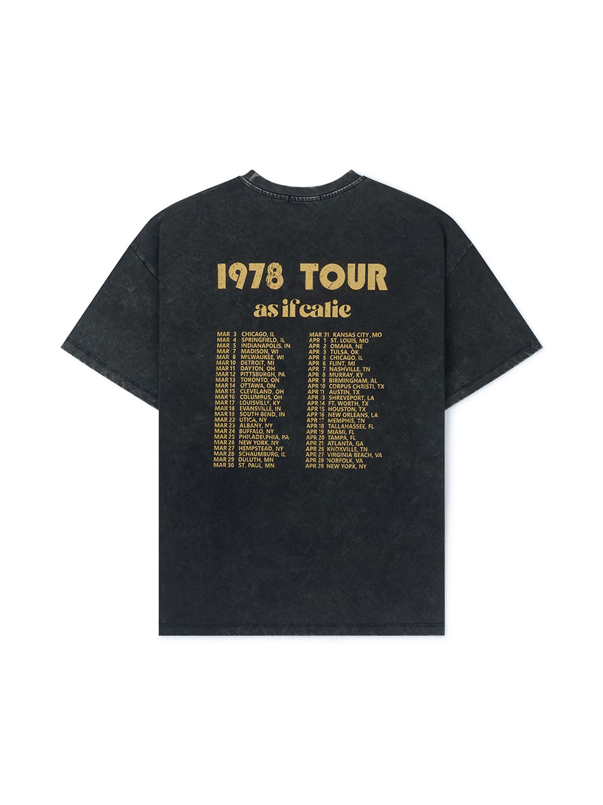 에즈이프 캘리(ASIF CALIE) WASHING TOUR GRAPHIC T-SHIRT BLACK