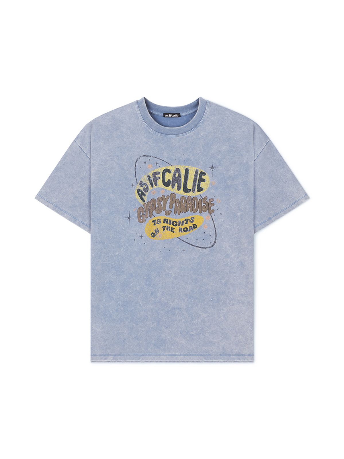 에즈이프 캘리(ASIF CALIE) WASHING TOUR GRAPHIC T-SHIRT BLUE