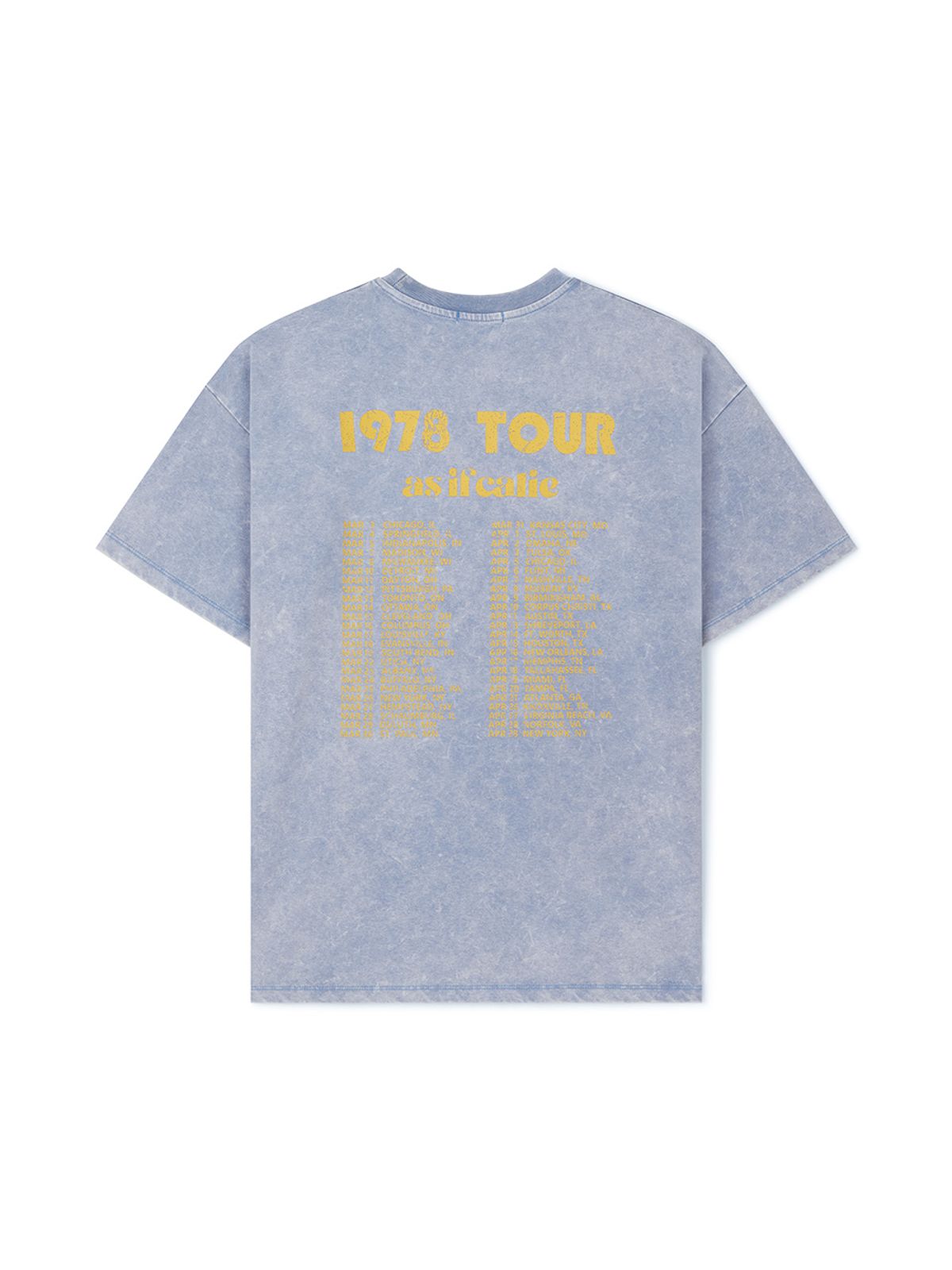 에즈이프 캘리(ASIF CALIE) WASHING TOUR GRAPHIC T-SHIRT BLUE