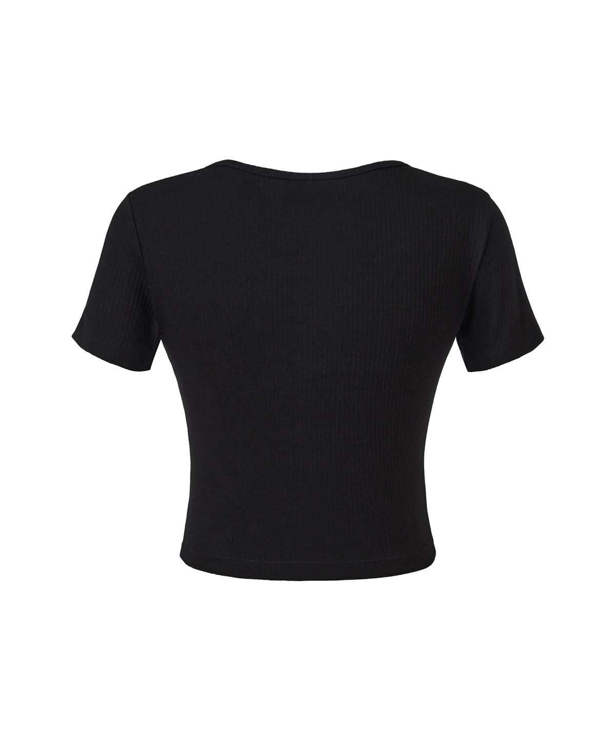 미학(MIHAK) 메탈 로고 크롭 헨리넥 티셔츠 (BLACK)