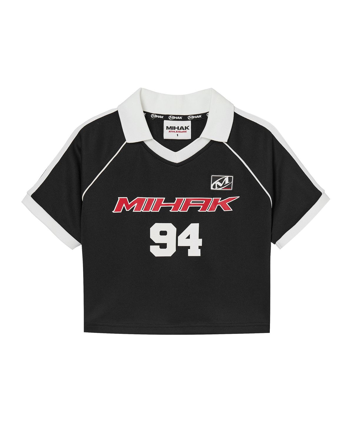 미학(MIHAK) 94 풋볼 크롭 저지 티셔츠 (BLACK)