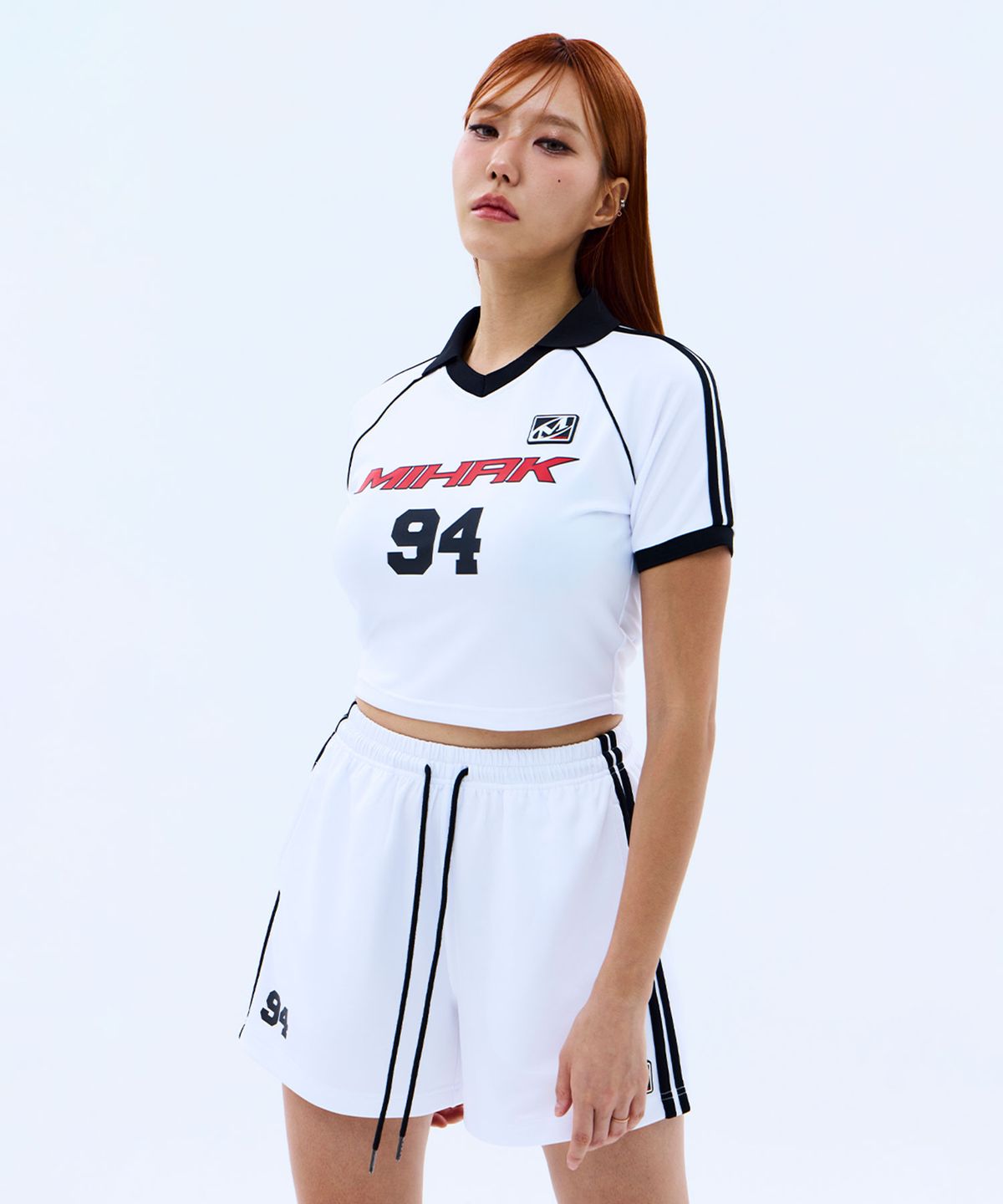 미학(MIHAK) 94 풋볼 크롭 저지 티셔츠 (WHITE)