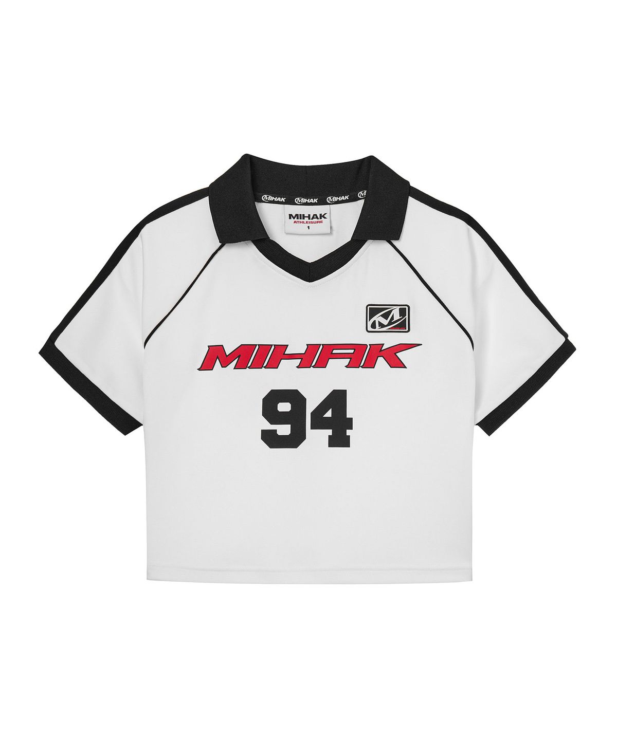 미학(MIHAK) 94 풋볼 크롭 저지 티셔츠 (WHITE)