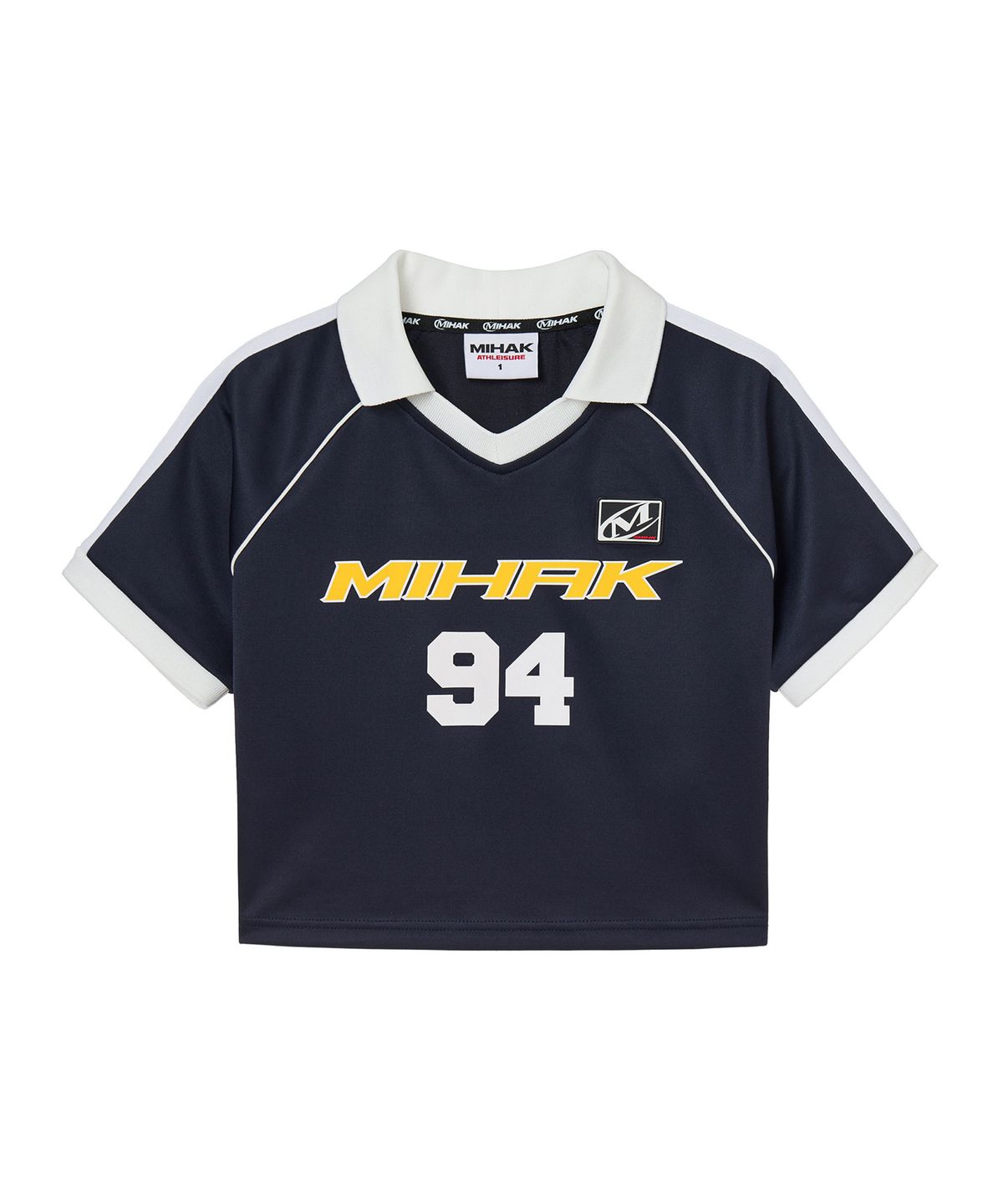 미학(MIHAK) 94 풋볼 크롭 저지 티셔츠 (NAVY)