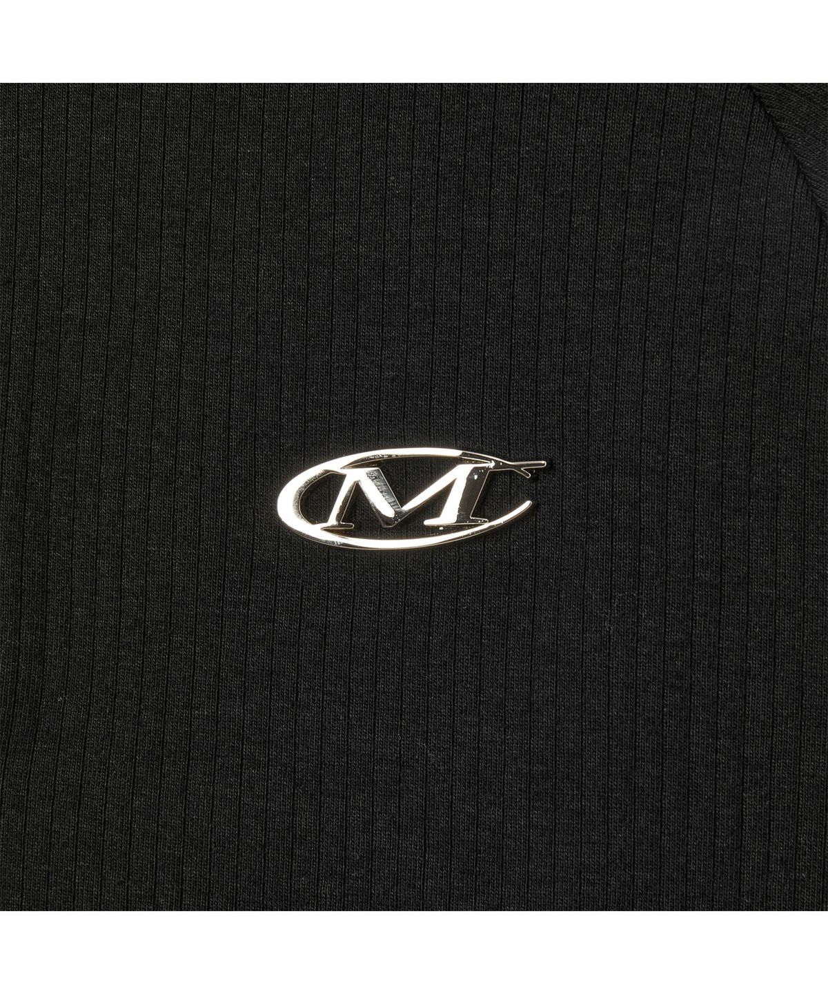 미학(MIHAK) 메탈 로고 머슬핏 헨리넥 티셔츠 (BLACK)