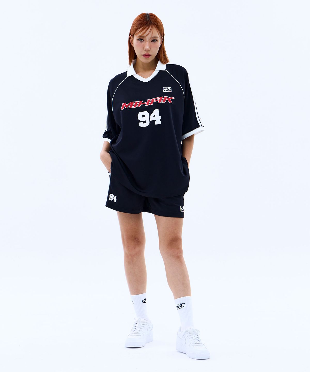 미학(MIHAK) 94 풋볼 저지 티셔츠 (BLACK)