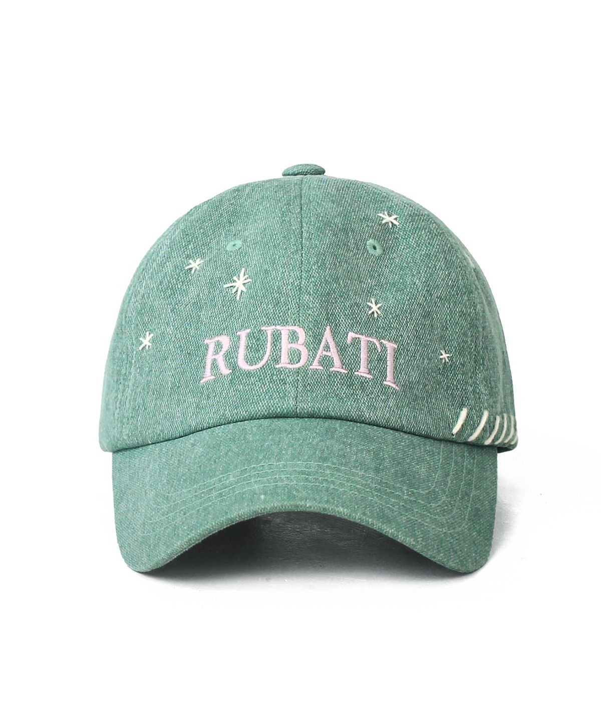 루바티(RUBATI) 스텔라 핸드스티치 빈티지 피그먼트 볼캡_민트