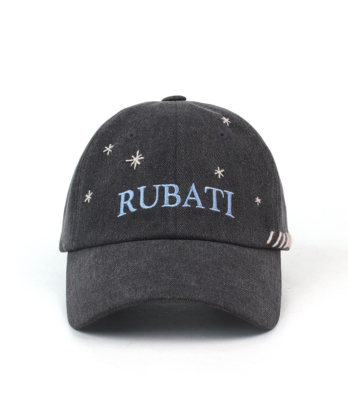 루바티(RUBATI) 스텔라 핸드스티치 빈티지 피그먼트 볼캡_챠콜